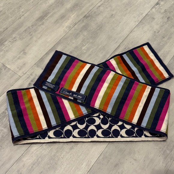 Coach Accessories - Coach Colorful Striped Wool Scarf
